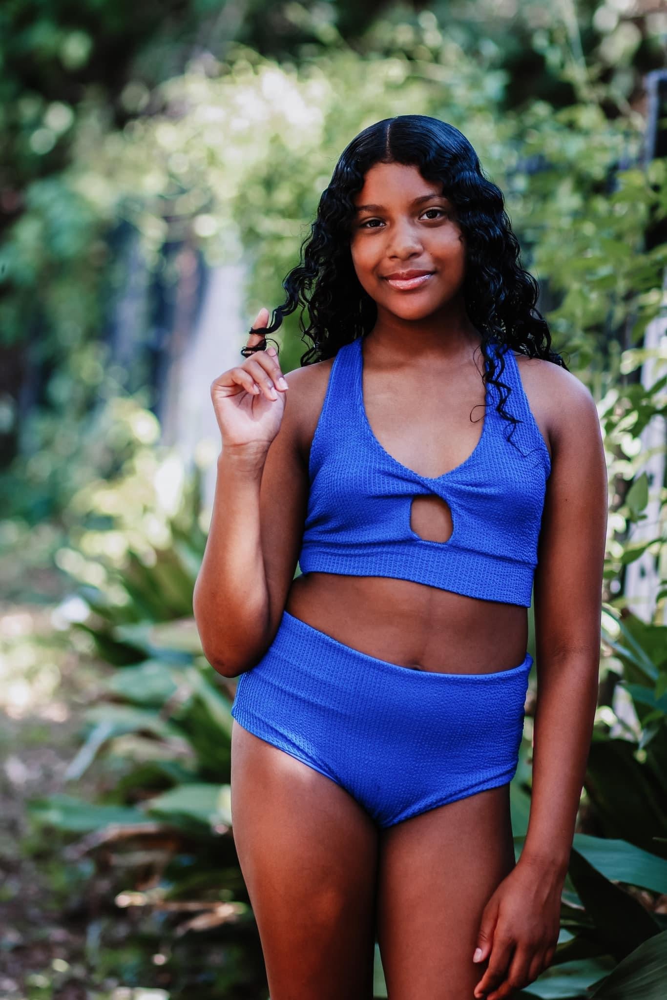 Royal Blue Crinkle, Swim Knit Fabric - Boho Fabrics - Swim Knit, Solid Fabric