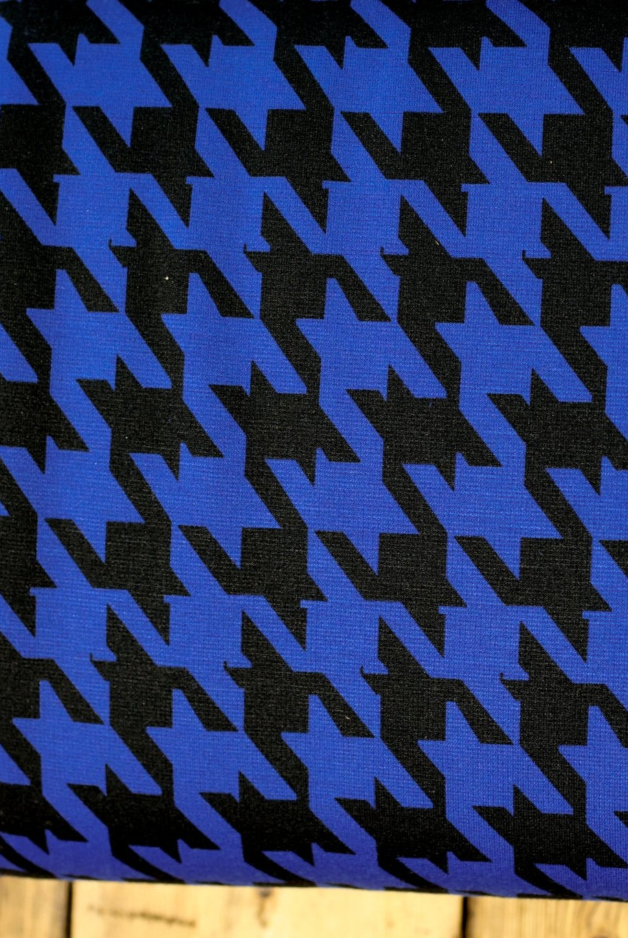 Royal Blue Herringbone, Ponte Print Knit Fabric. Shop Exclusive! - Boho Fabrics - Ponte Print, Knit Fabric