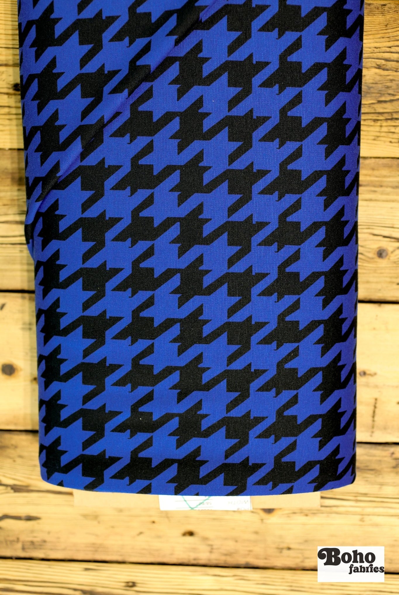 Royal Blue Herringbone, Ponte Print Knit Fabric. Shop Exclusive! - Boho Fabrics - Ponte Print, Knit Fabric