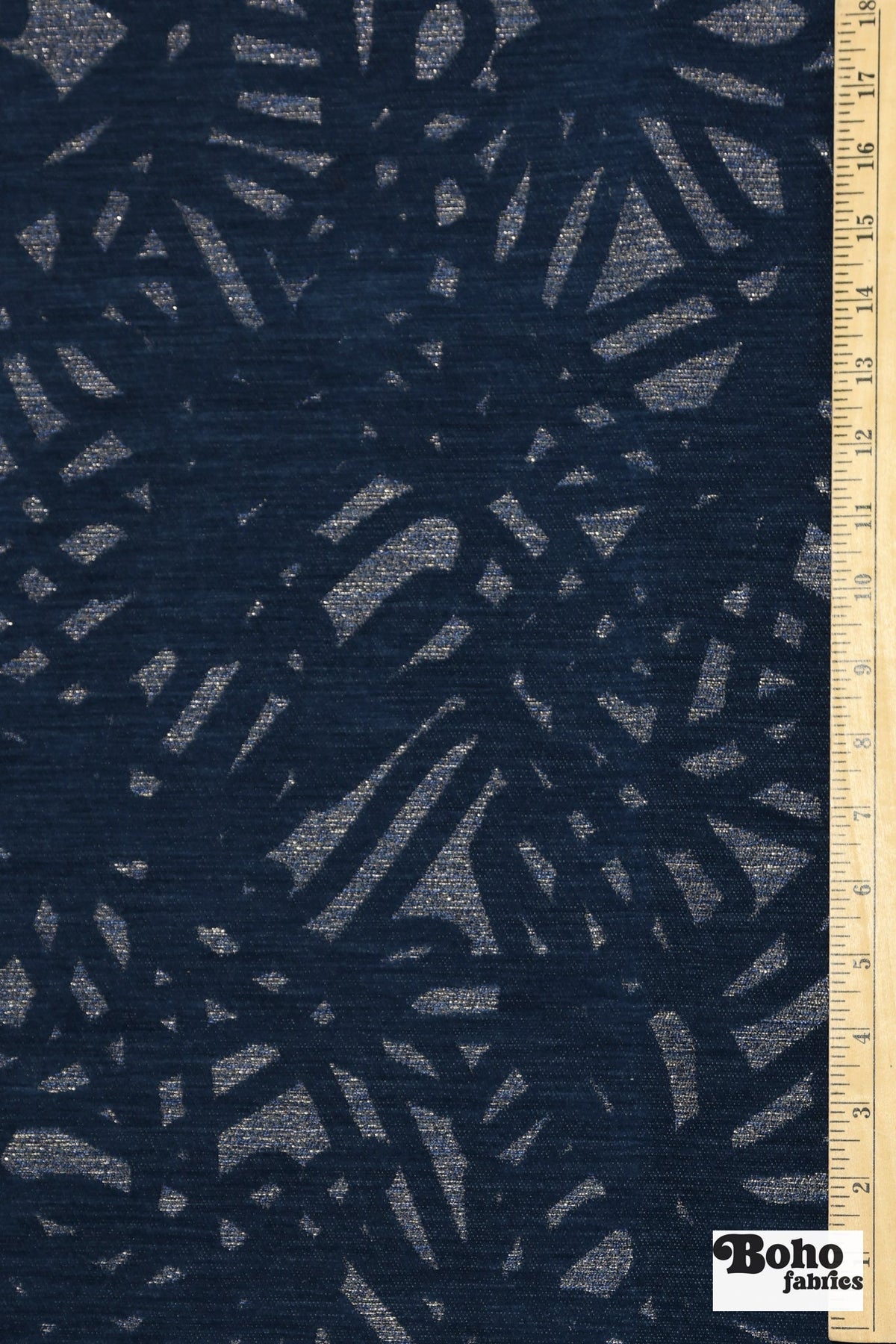Royal Blue & Metallic Abstract Upholstery Woven Fabric - Boho Fabrics - Home Dec. & Upholstery Fabric