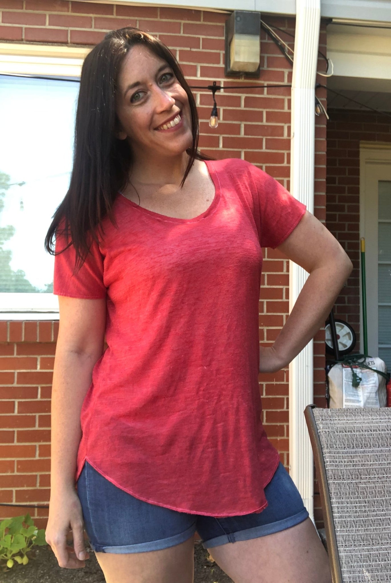 Ruby Red Grapefruit. Lightweight Slub Sweater Knit. SWTR-195. *Slightly Off-Grain - Boho Fabrics