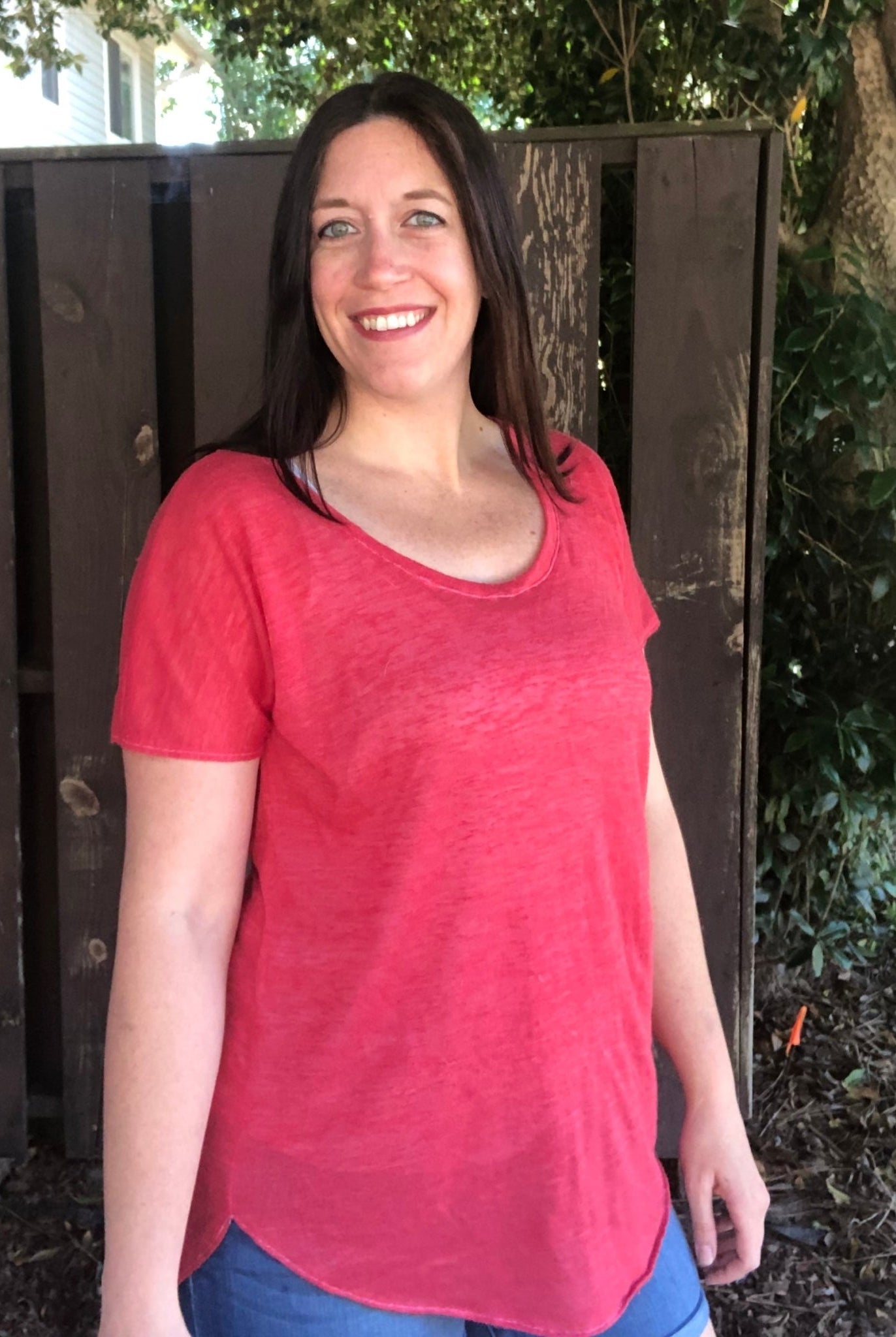 Ruby Red Grapefruit. Lightweight Slub Sweater Knit. SWTR-195. *Slightly Off-Grain - Boho Fabrics