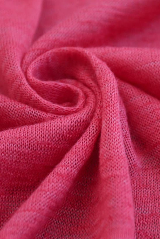 Ruby Red Grapefruit. Lightweight Slub Sweater Knit. SWTR-195. *Slightly Off-Grain - Boho Fabrics