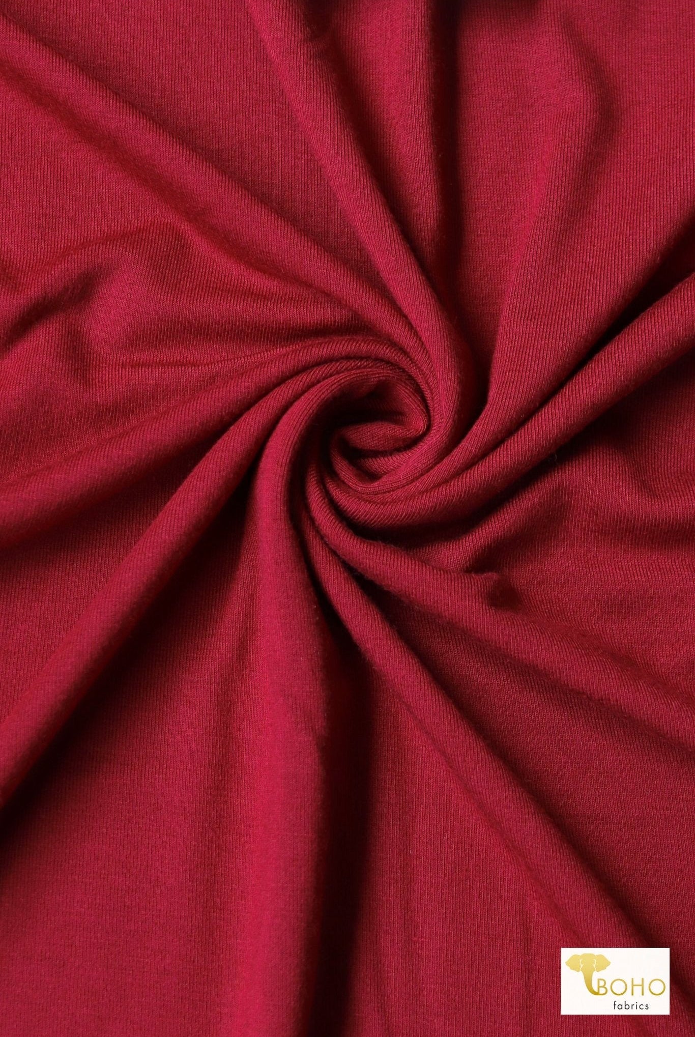 Ruby Red, Solid Rayon Spandex Knit Fabric - Boho Fabrics - Rayon Jersey Solid, Knit Fabric