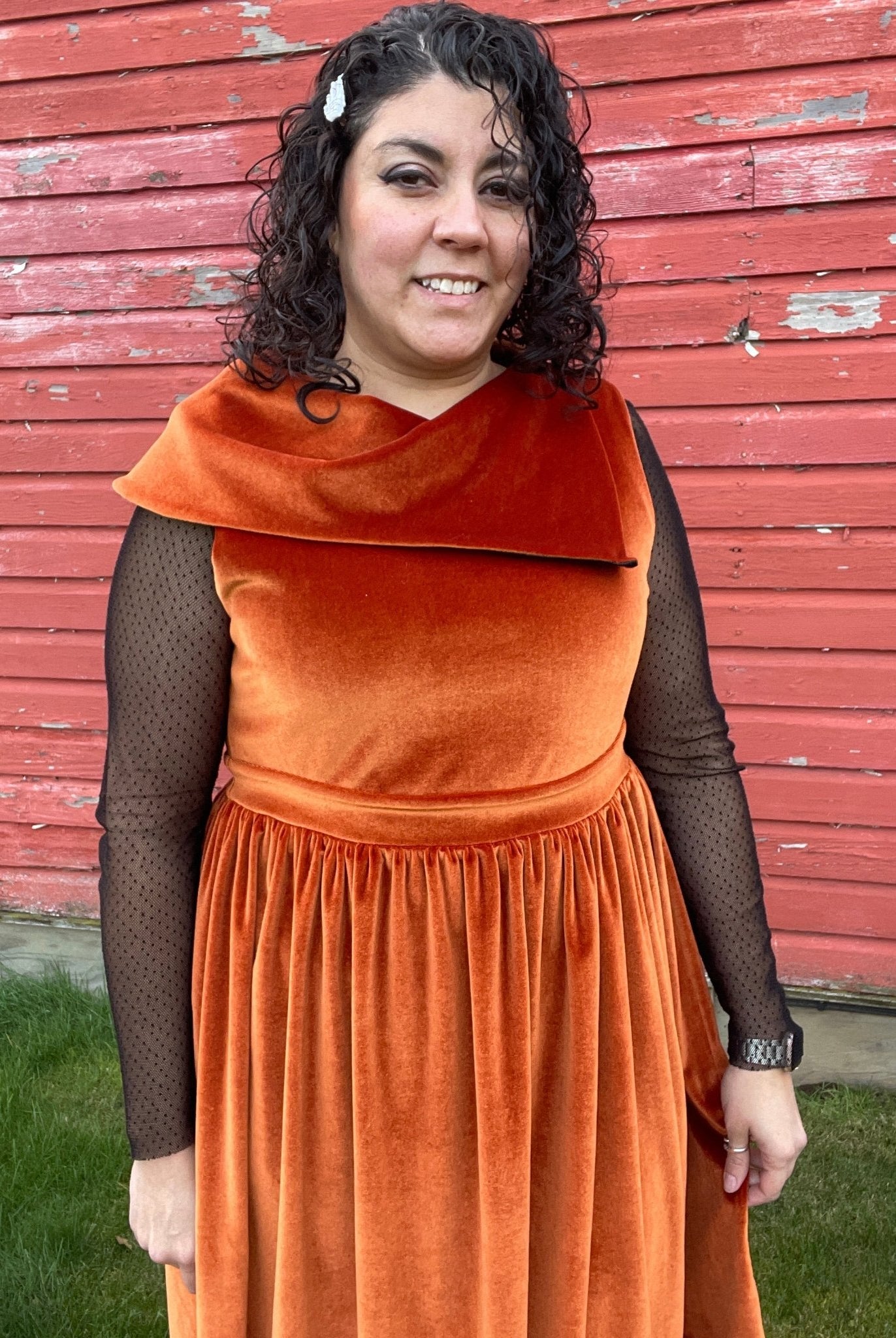 Rust, Stretch Velvet Knit Fabric - Boho Fabrics - Stretch Velvet Knit Fabric