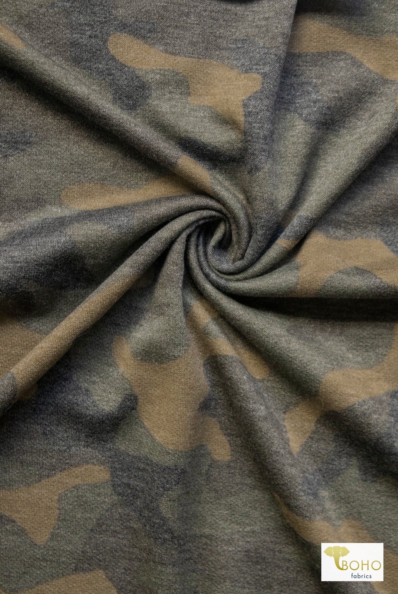 Rustic Camo, French Terry Knit Fabric - Boho Fabrics - French Terry Prints, Knit Fabric