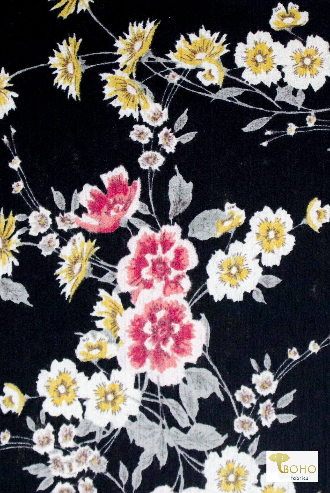 Rustic Florals, Rib Knit. - Boho Fabrics