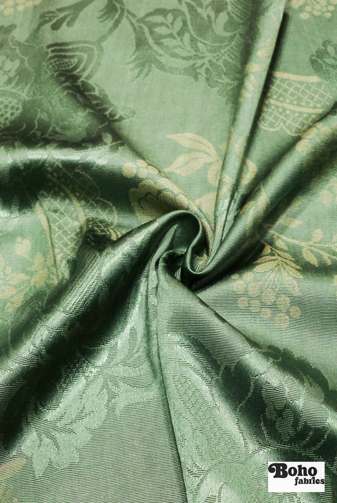 Sage & Gold Orchard Tapestry Jacquard Woven Fabric - Boho Fabrics - Jacquard, Woven
