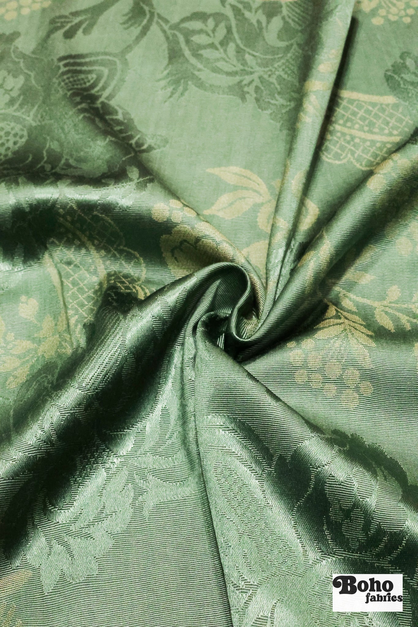 Sage & Gold Orchard Tapestry Jacquard Woven Fabric - Boho Fabrics - Jacquard, Woven