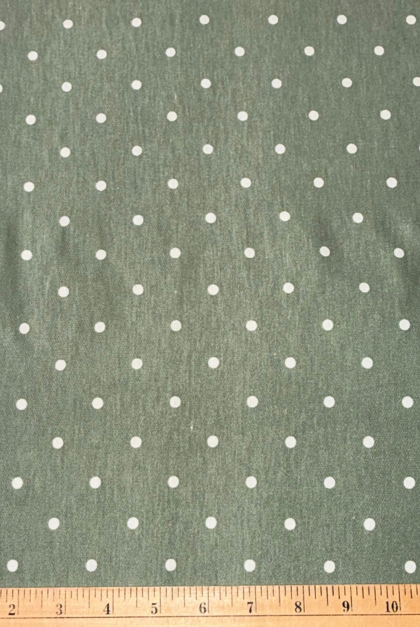 Sage Green Polka Dots, French Terry Knit Fabric - Boho Fabrics - French Terry Prints, Knit Fabric