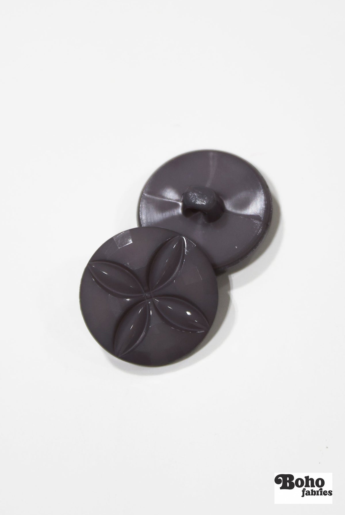 Sand Dollar Gray Violet Plastic Shank Buttons. 24L (15mm / 5/8"), 36L (23mm / 7/8") - Boho Fabrics - Buttons & Snaps