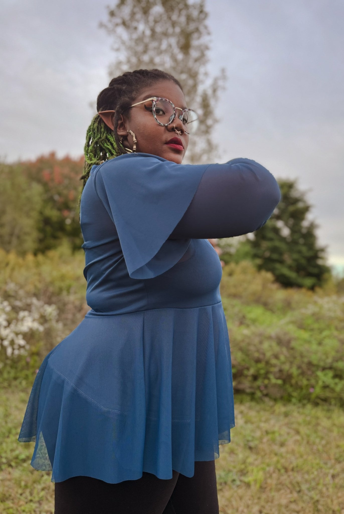 Sapphire, Tulle/Mesh Knit Fabric - Boho Fabrics - Stretch Mesh