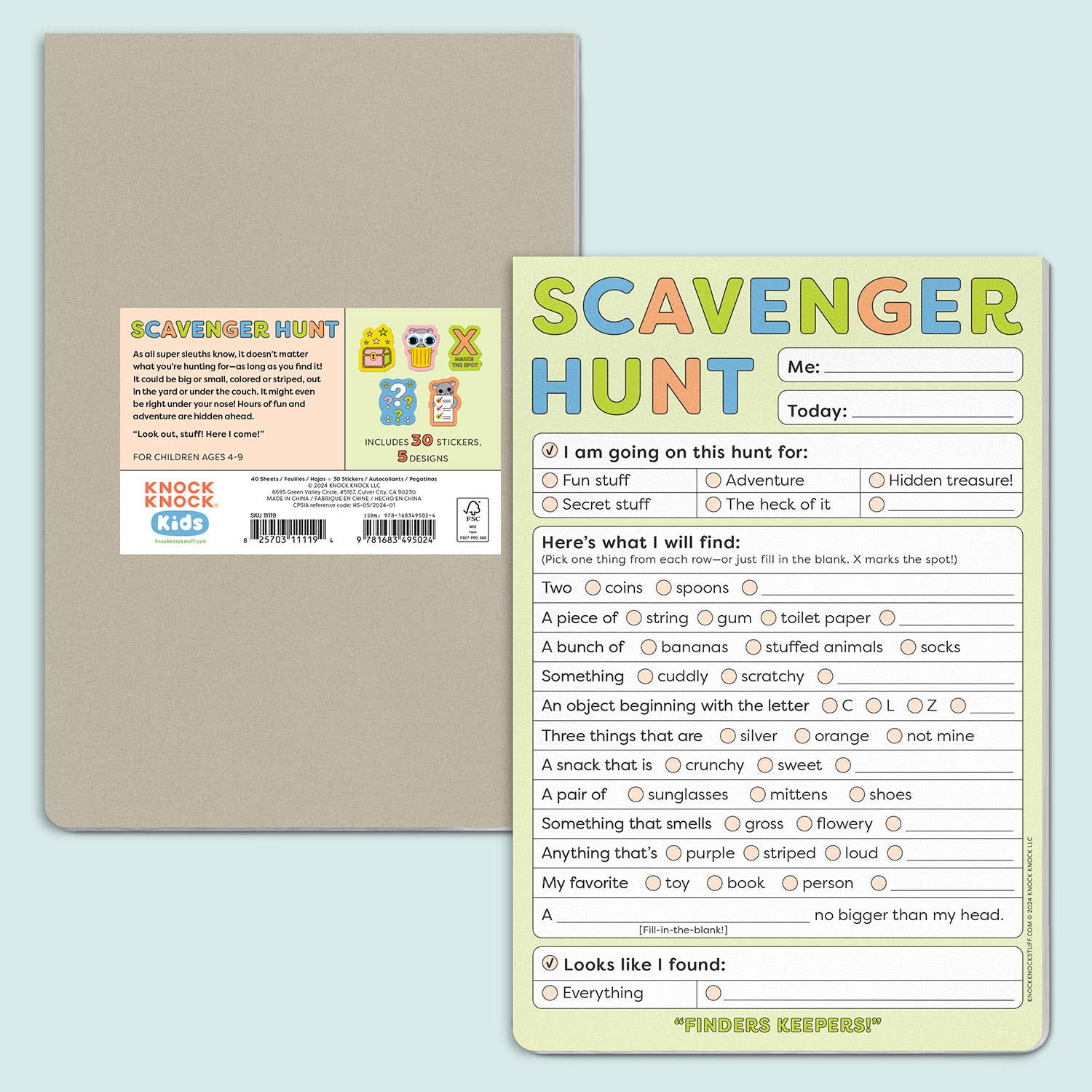 Scavenger Hunt Playtime Pads, (Pre - Order) - Boho Fabrics - Games