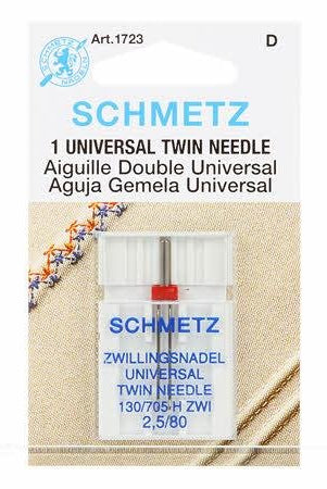Schmetz Universal Twin Needle 2.5/80 1723 - Boho Fabrics - Sewing Needles