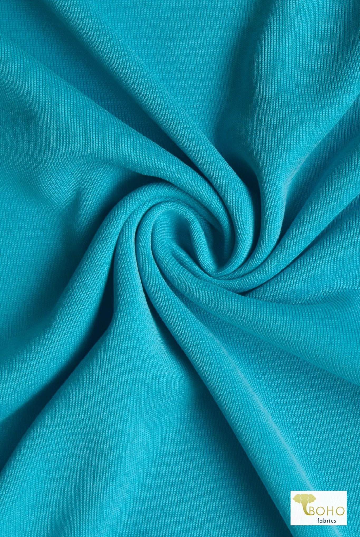 Sea Blue, Solid Cupro Knit Fabric - Boho Fabrics - Cupro, Knit Fabric