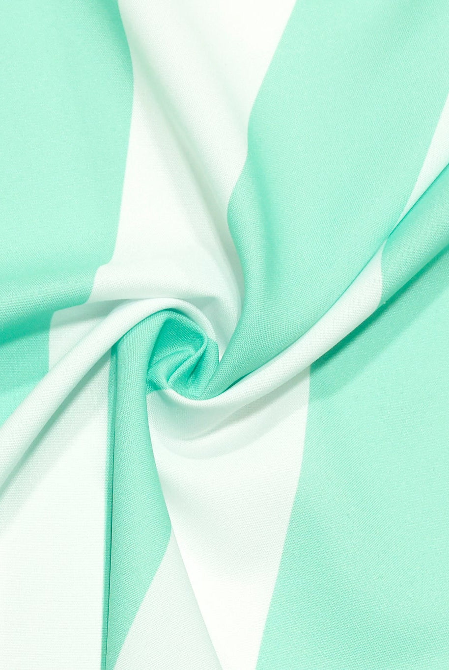 Seafoam Green & White, 3" Wide Striped Canvas Woven Fabric - Boho Fabrics - Canvas Fabric