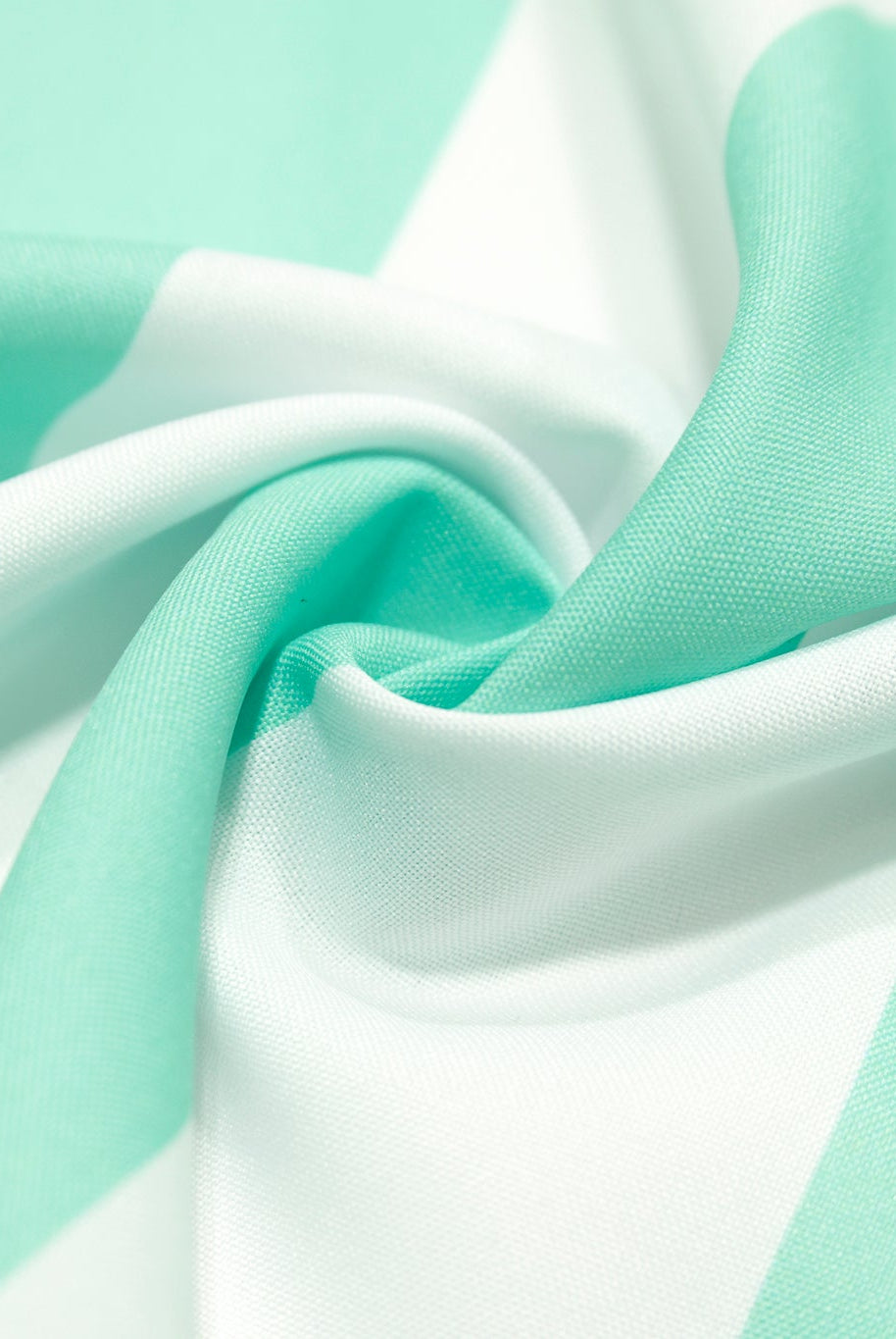 Seafoam Green & White, 3" Wide Striped Canvas Woven Fabric - Boho Fabrics - Canvas Fabric