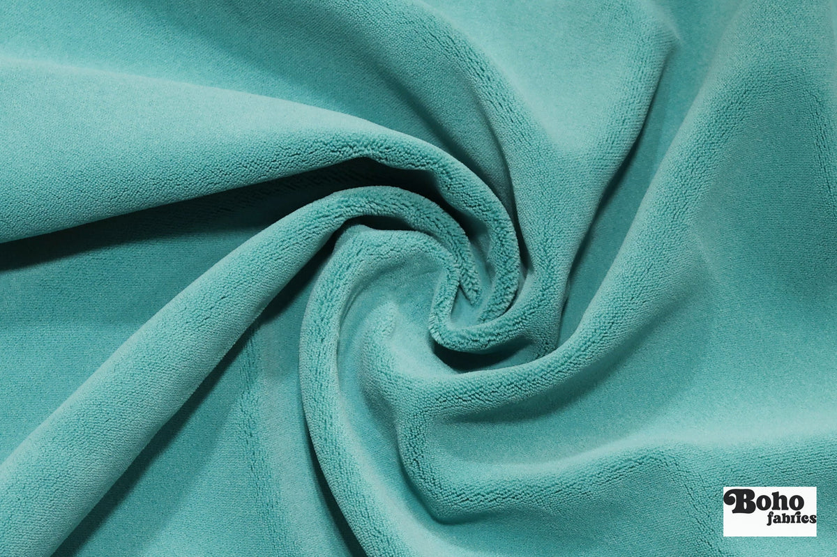 Seafoam Teal, Velveteen Woven Fabric - Boho Fabrics - Home Dec. & Upholstery Fabric