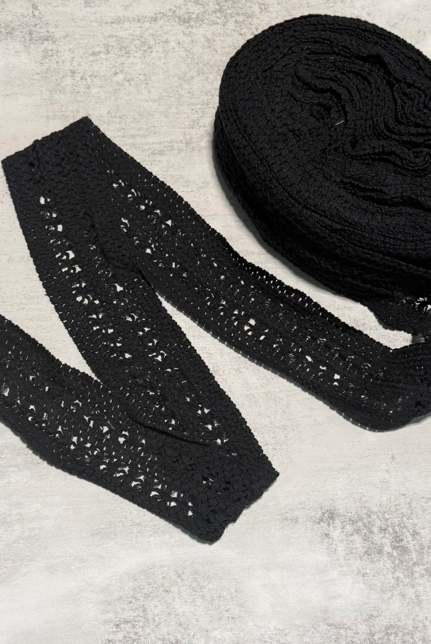 Serene Black Vintage Trim, 3” Sold by the Yard (Trim - 187) - Boho Fabrics - Trims