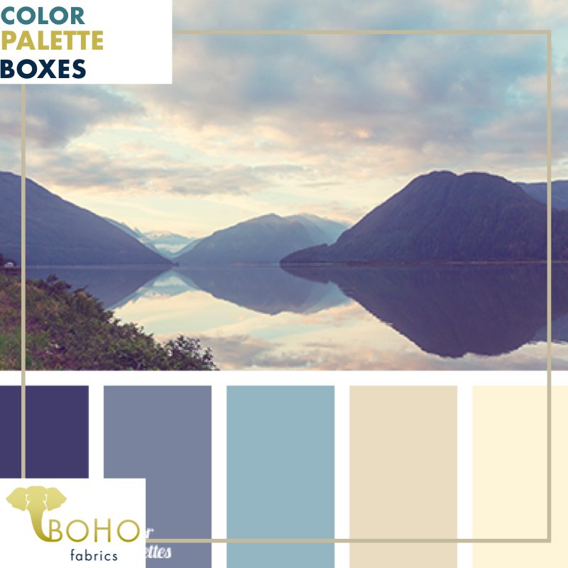 "Serene Mountain", Mystery Color Palette Box. - Boho Fabrics