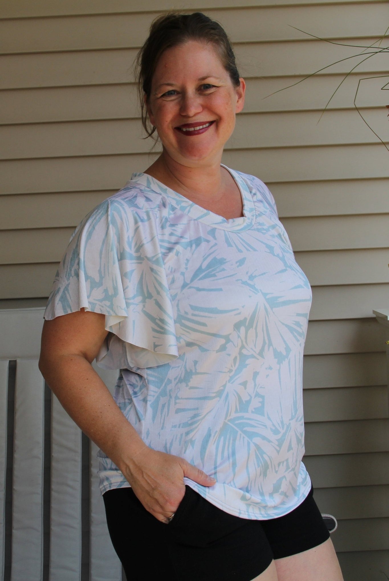 Shimmer Palms, Light Blue, Athletic Knit Fabric - Boho Fabrics - Special Occasion Fabric