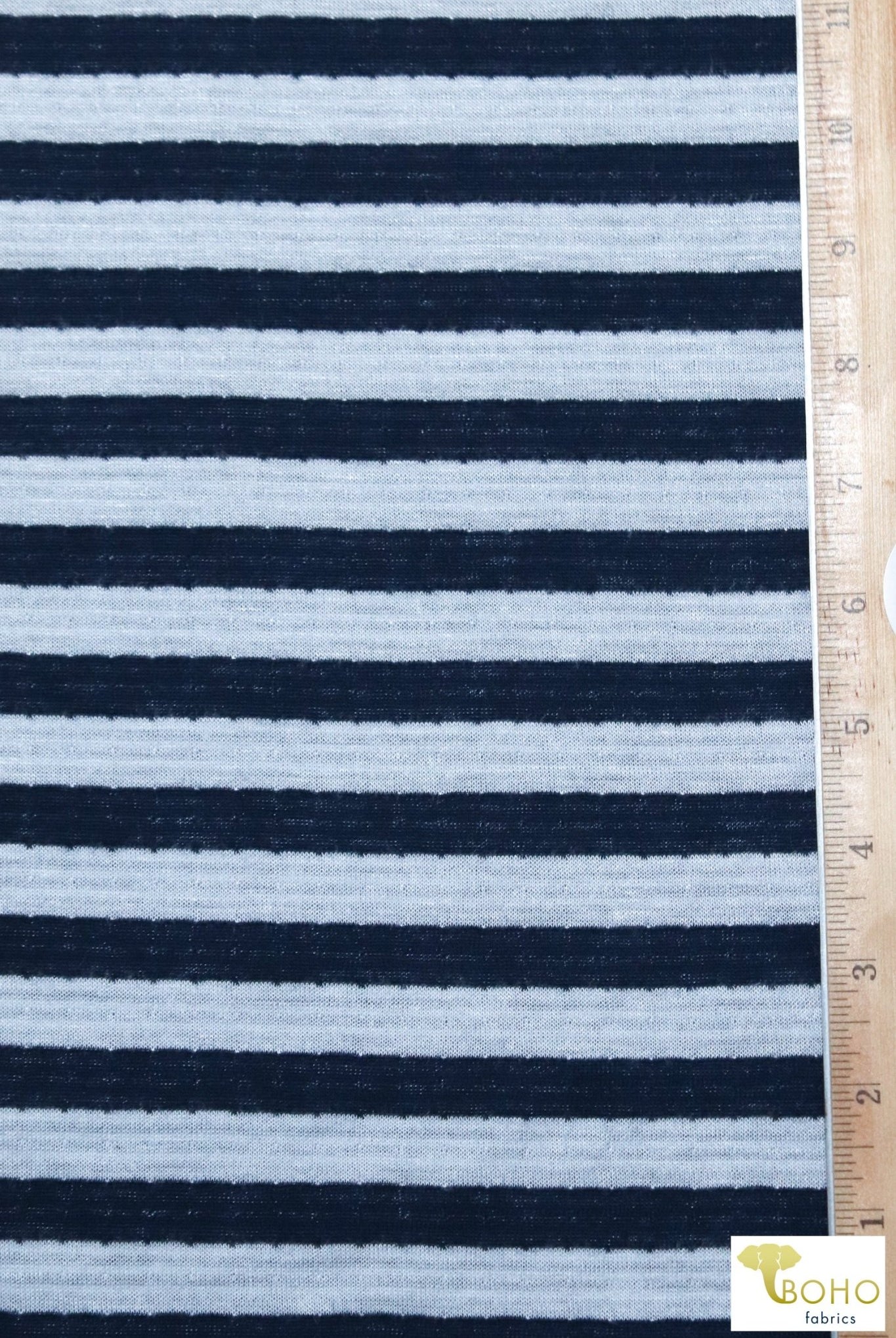 Shoreline, Double Jersey Stripes. Rayon Spandex Print. JER-P-107 - Boho Fabrics