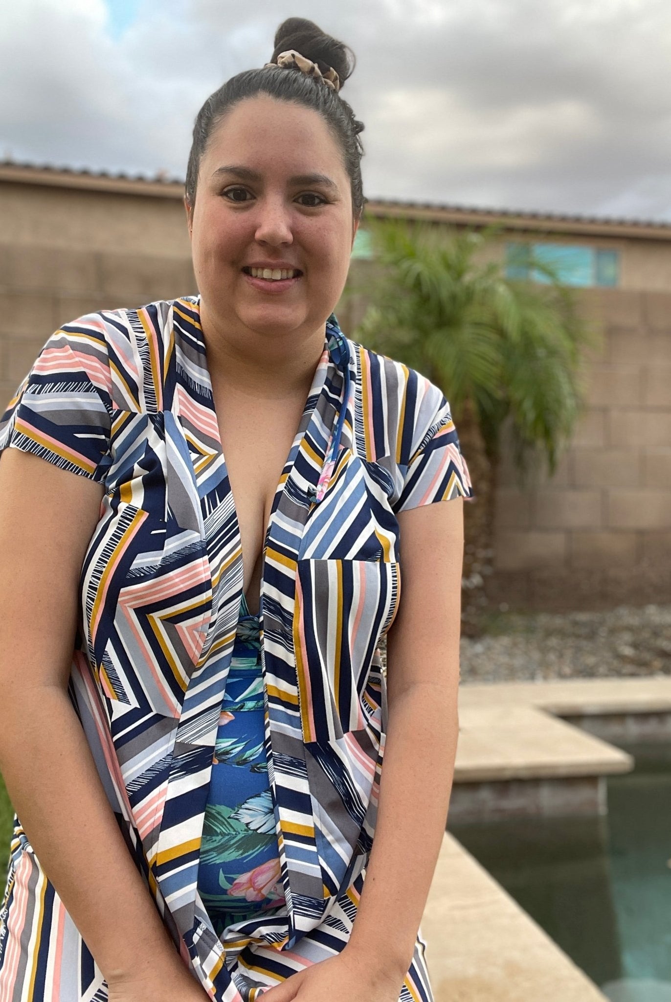 Sideway Seaside Blue/Pink, DTY Print - Boho Fabrics