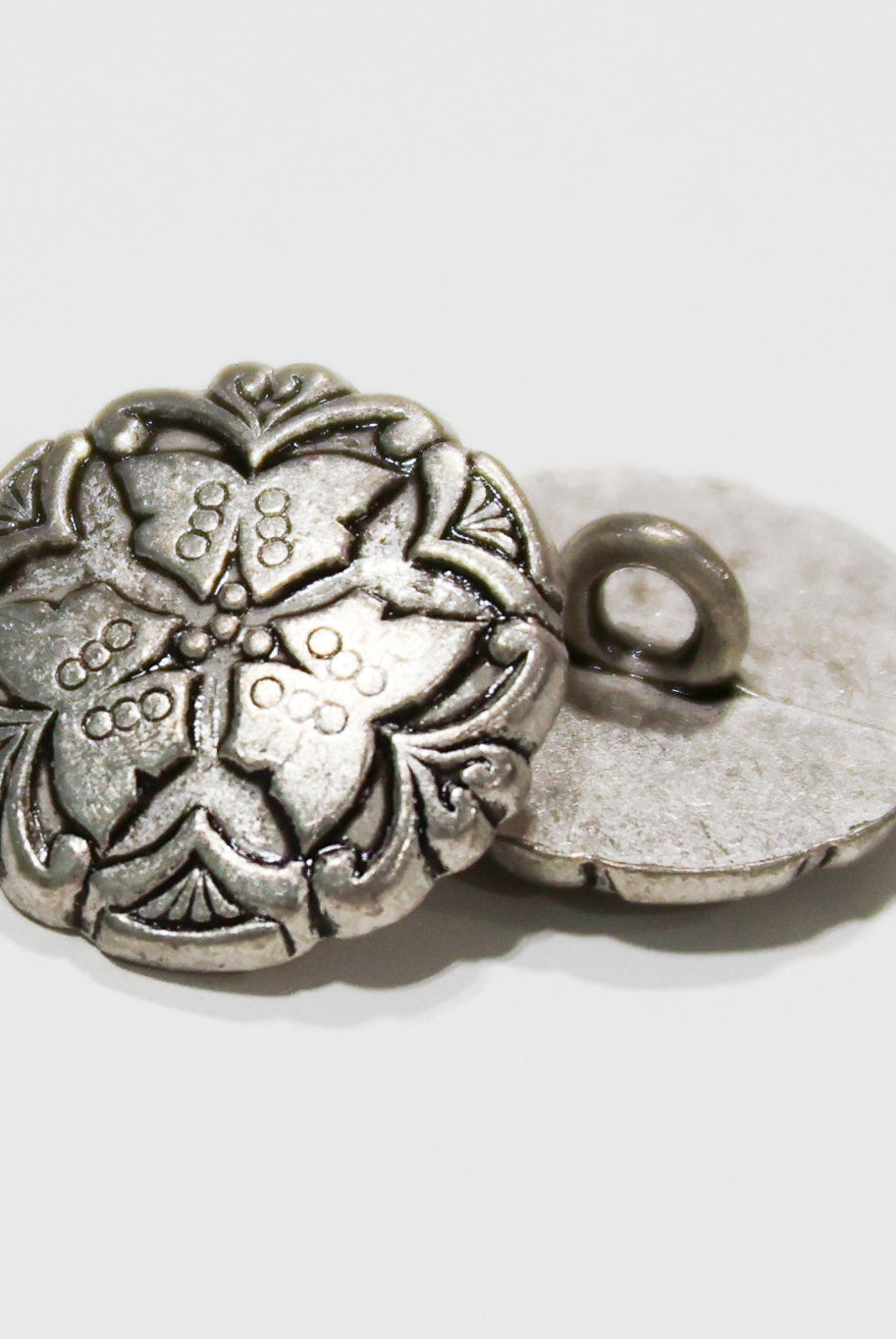Silver Butterfly Trio Metal Shank Buttons. 24L (15mm / 5/8"), 28L (18mm / 11/16") - Boho Fabrics - Buttons & Snaps