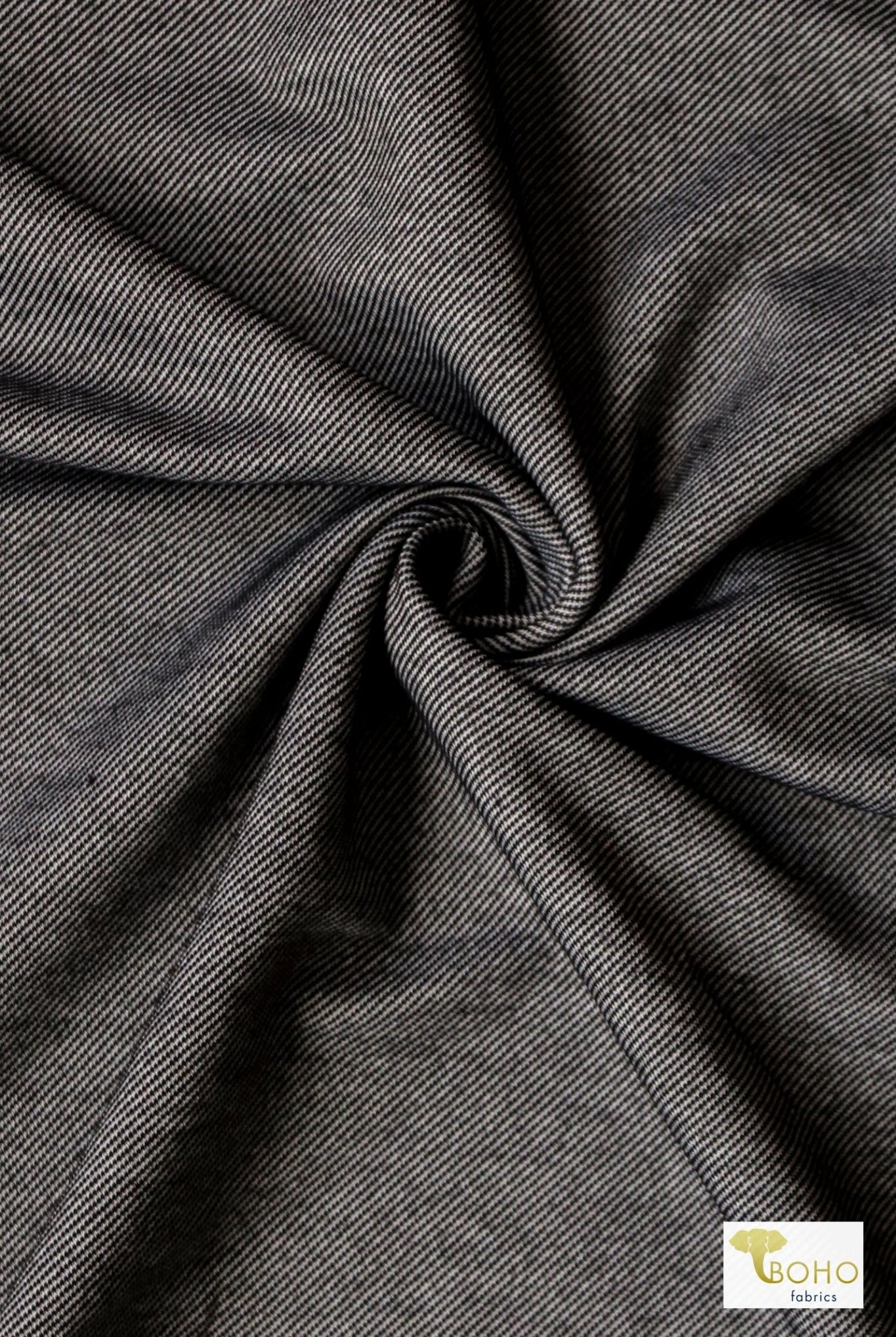 Silver, Stretch Denim Athletic Knit - Boho Fabrics