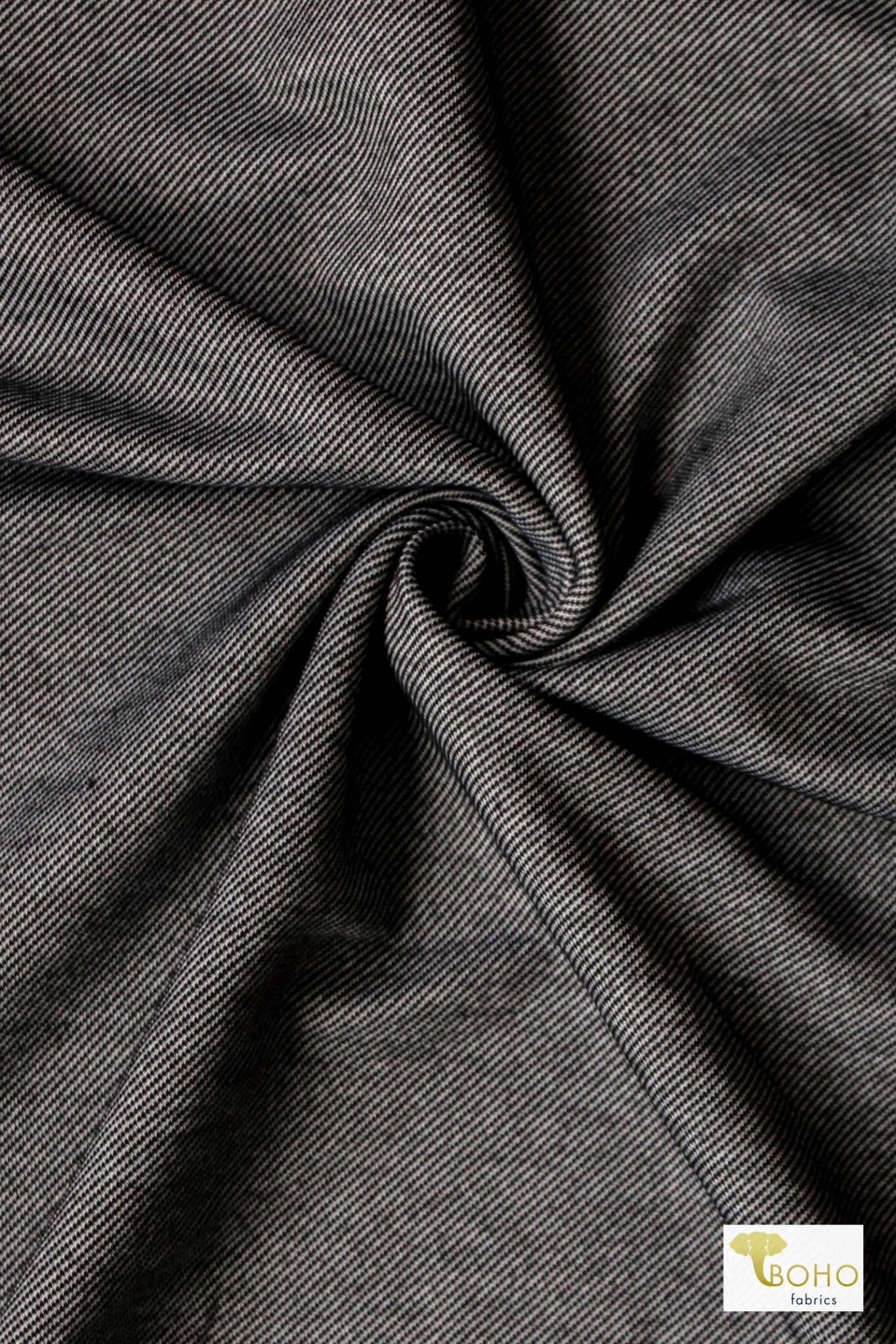 Silver, Stretch Denim Athletic Knit - Boho Fabrics