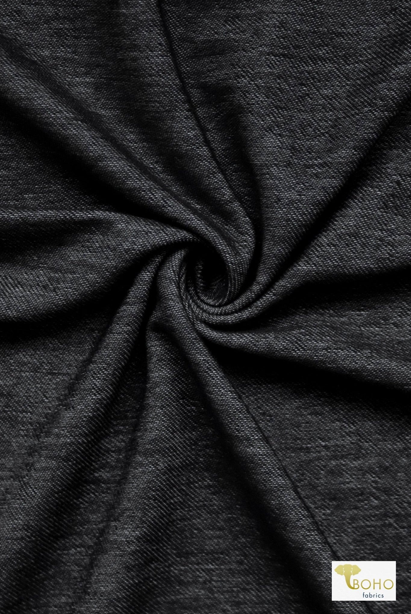 Silver, Stretch Denim Athletic Knit - Boho Fabrics