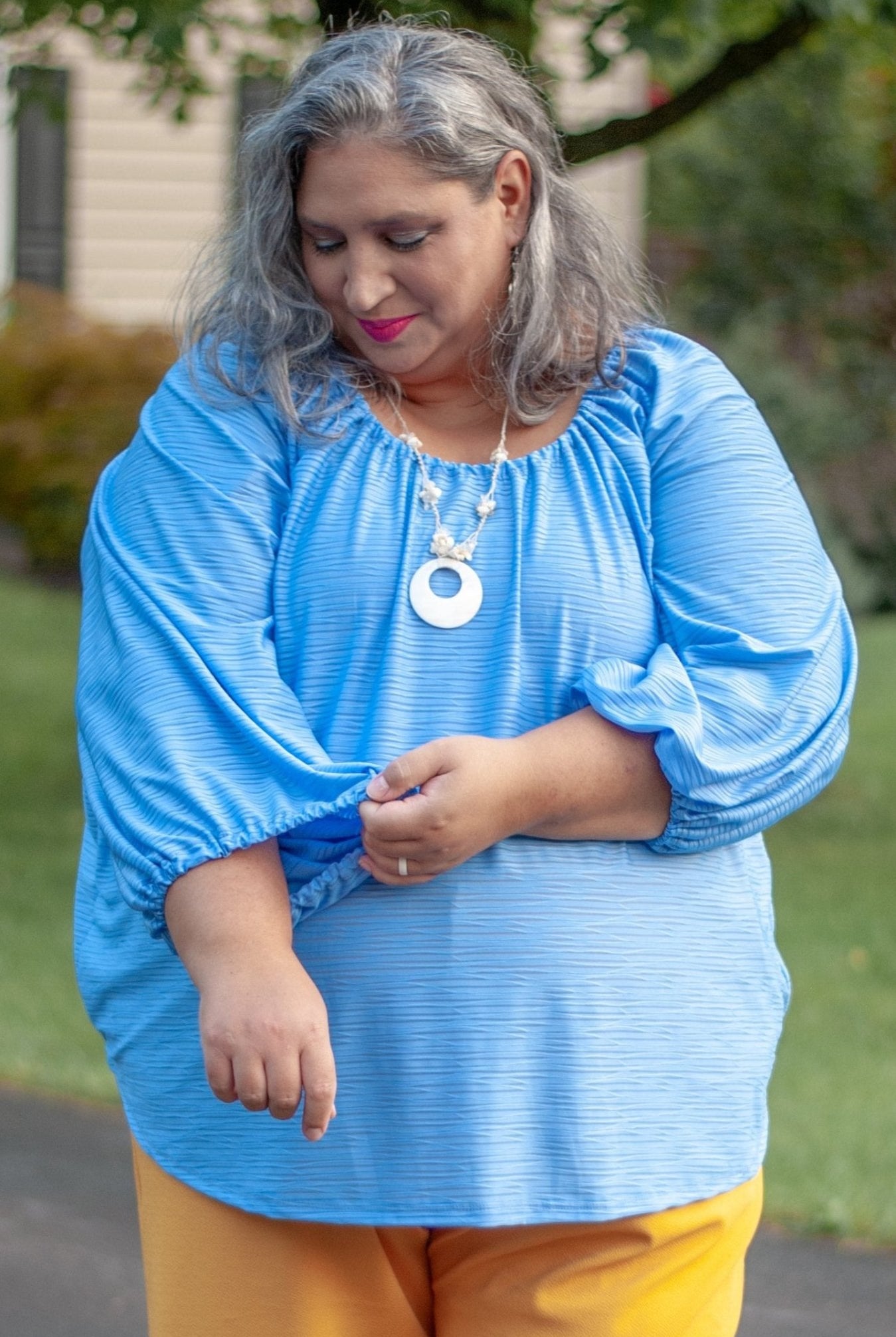 Sky Blue, Burnout Waves. JER - S - 213 - BLU - Boho Fabrics - Jersey Solid, Knit Fabric