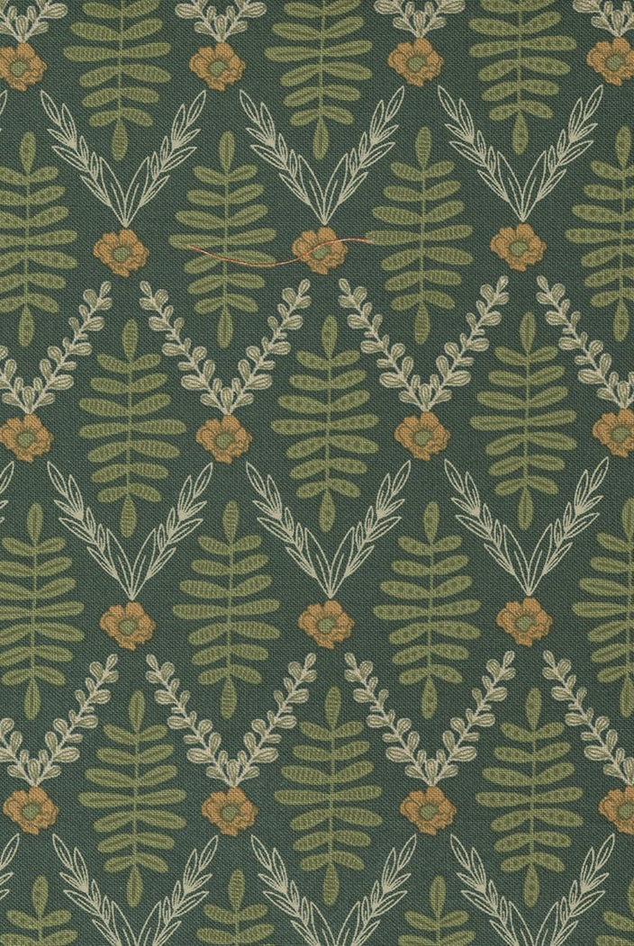 Slow Stroll in Pine by Moda - 100% Cotton Quilting Fabric - 45543 25 - Boho Fabrics - Quilting Cotton, Woven