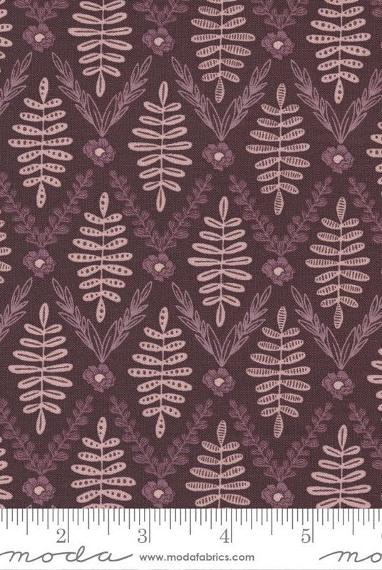 Slow Stroll in Plum by Moda - 100% Cotton Quilting Fabric - 45543 18 - Boho Fabrics - Quilting Cotton, Woven
