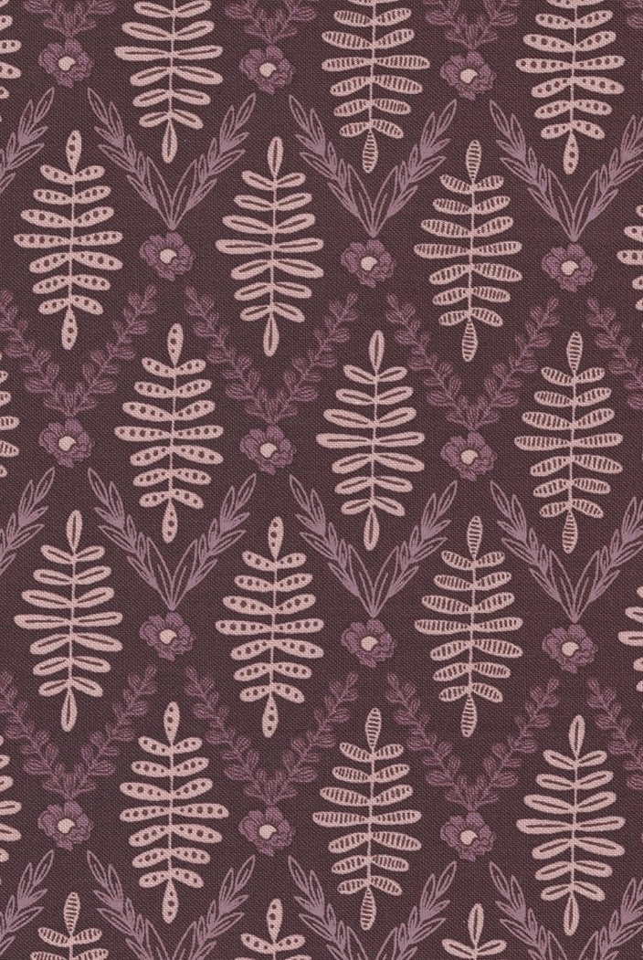 Slow Stroll in Plum by Moda - 100% Cotton Quilting Fabric - 45543 18 - Boho Fabrics - Quilting Cotton, Woven