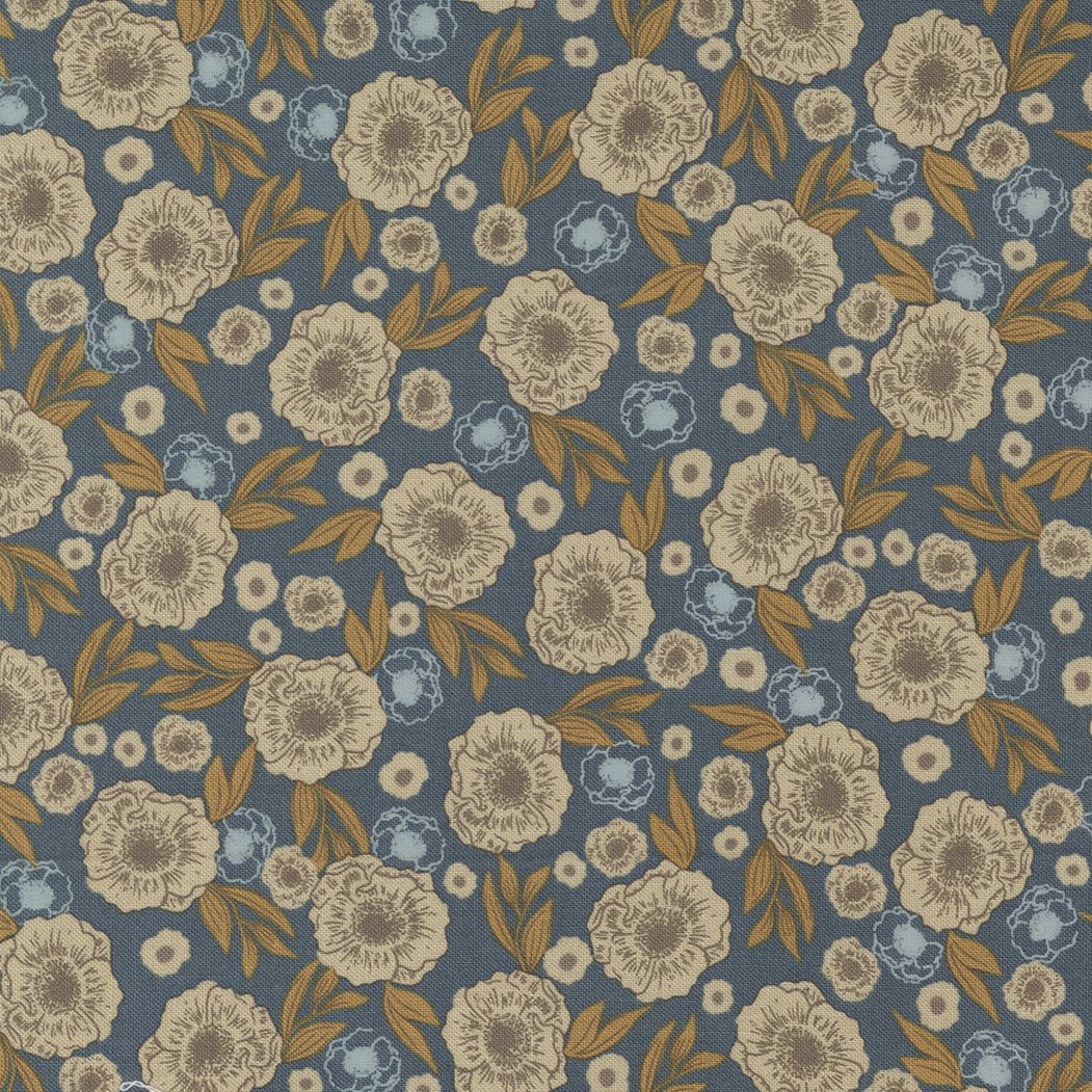 Slow Stroll in Pond by Moda - 100% Cotton Quilting Fabric - 45544 28 - Boho Fabrics - Quilting Cotton, Woven