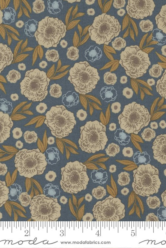Slow Stroll in Pond by Moda - 100% Cotton Quilting Fabric - 45544 28 - Boho Fabrics - Quilting Cotton, Woven