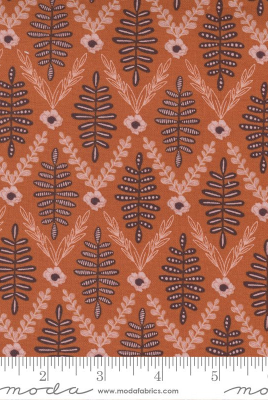 Slow Stroll in Pumpkin by Moda - 100% Cotton Quilting Fabric - 45543 13 - Boho Fabrics - Quilting Cotton, Woven