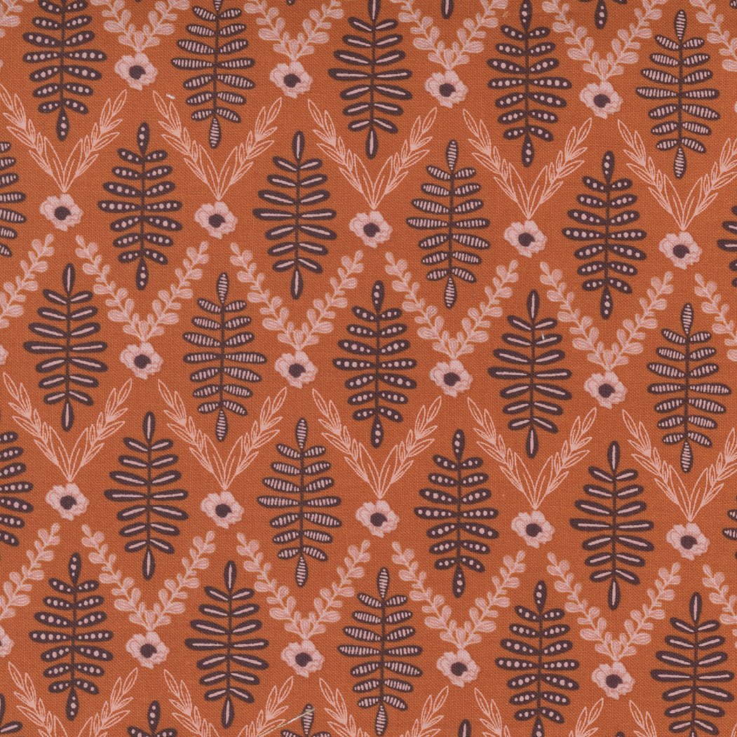 Slow Stroll in Pumpkin by Moda - 100% Cotton Quilting Fabric - 45543 13 - Boho Fabrics - Quilting Cotton, Woven