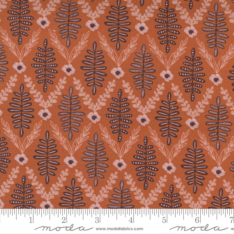 Slow Stroll in Pumpkin by Moda - 100% Cotton Quilting Fabric - 45544 13 - Boho Fabrics - Quilting Cotton, Woven