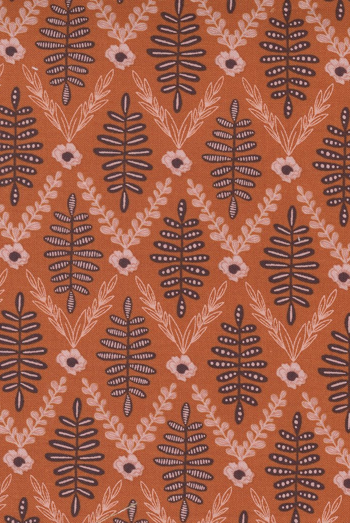 Slow Stroll in Pumpkin by Moda - 100% Cotton Quilting Fabric - 45544 13 - Boho Fabrics - Quilting Cotton, Woven