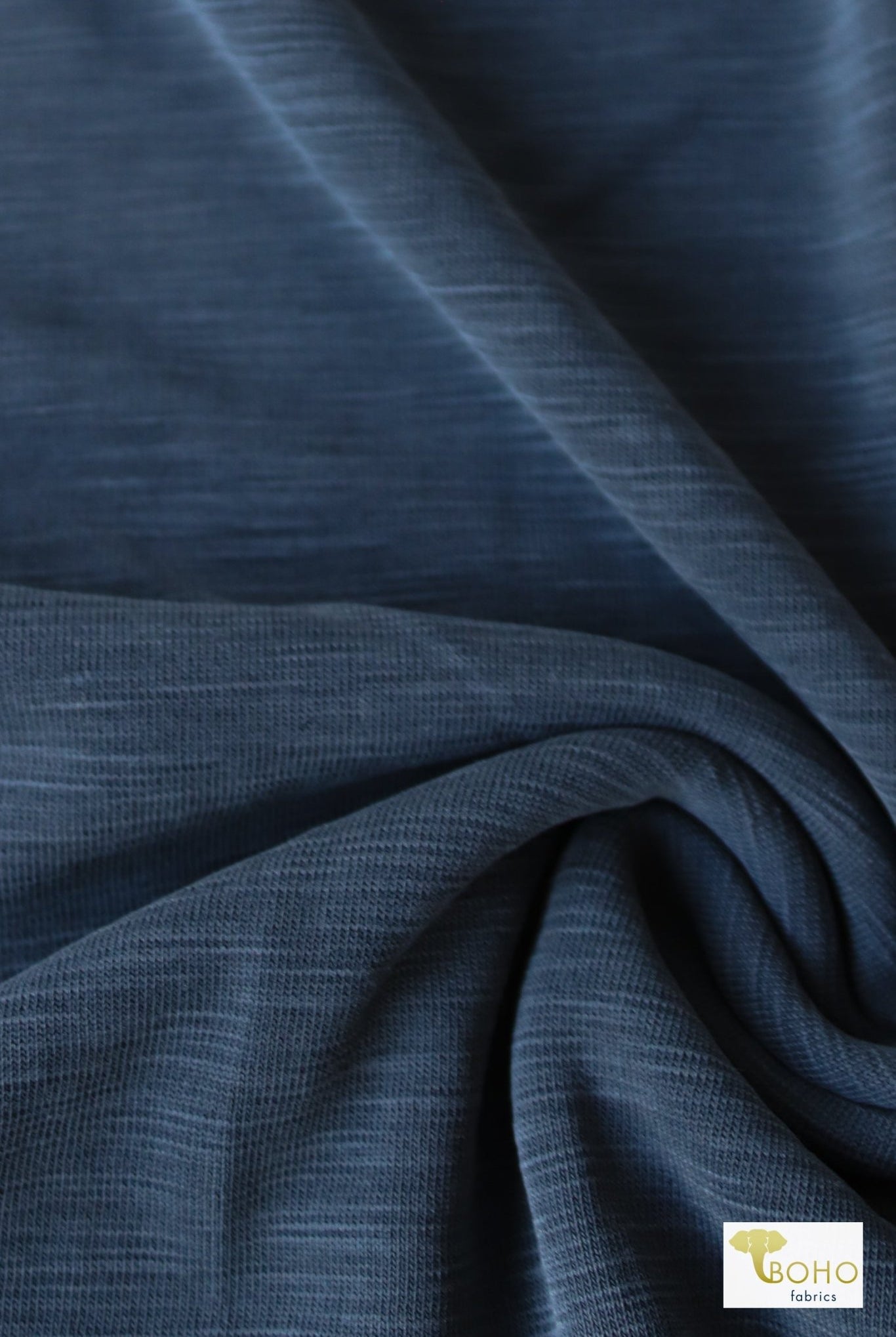 Slub, Harbor Blue, Cupro Knit - Boho Fabrics