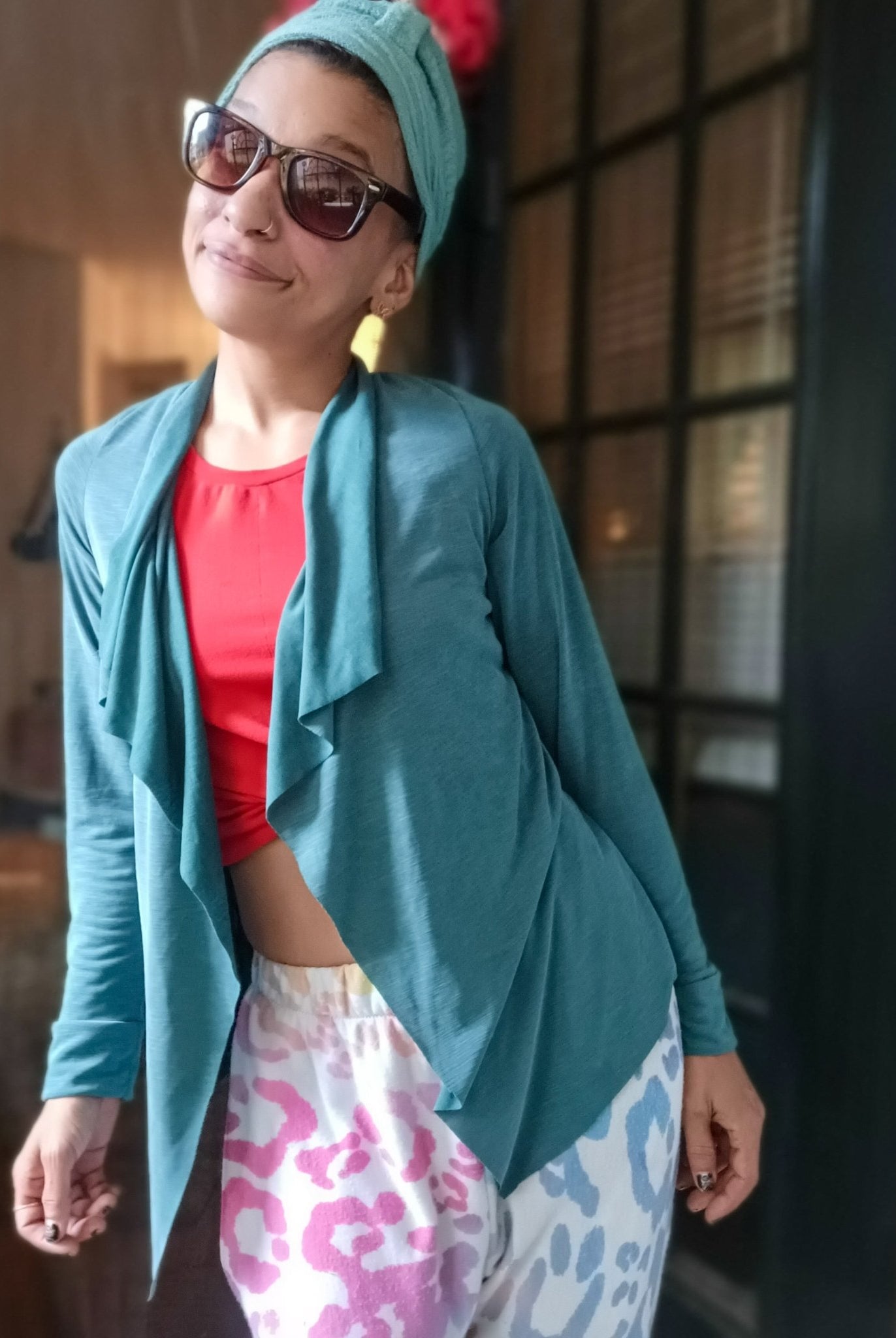 Slub, Jade Teal, Cupro Knit - Boho Fabrics