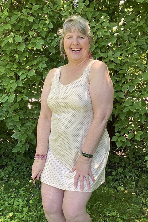 Small Pink Polka Dots on Ivory, Athletic Knit Fabric - Boho Fabrics - Athletic Knit Fabric