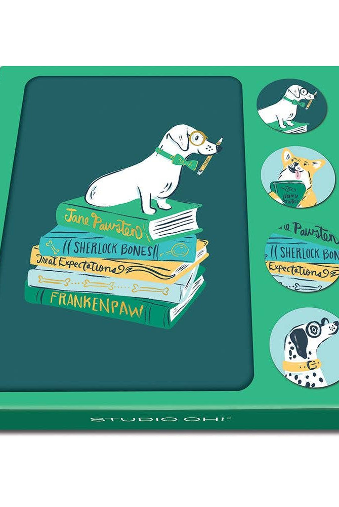 Smart Pups Assorted Note Card Set with Stickers - Boho Fabrics -