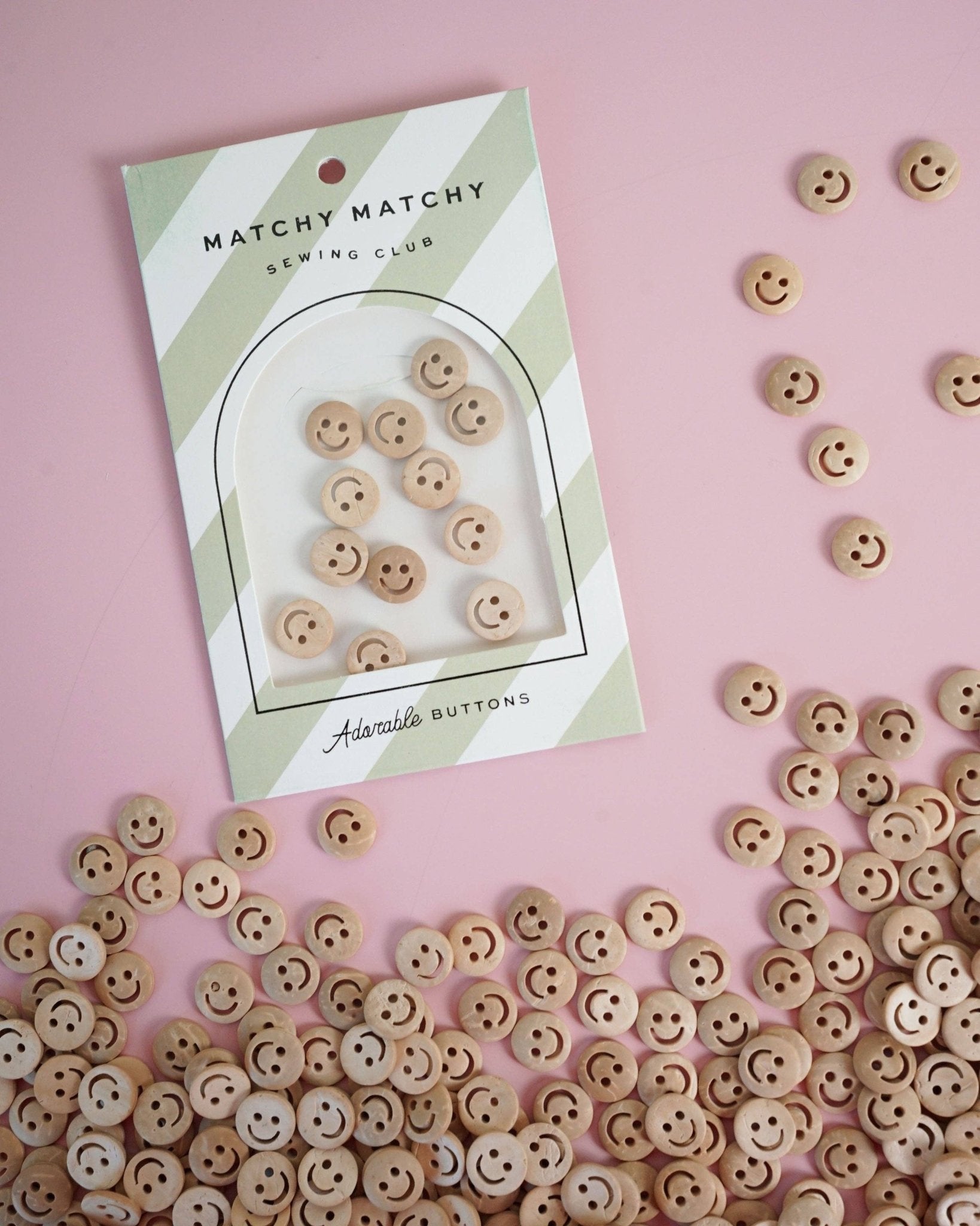Smiley Face 1/2" Wood Buttons - Boho Fabrics - Buttons & Snaps