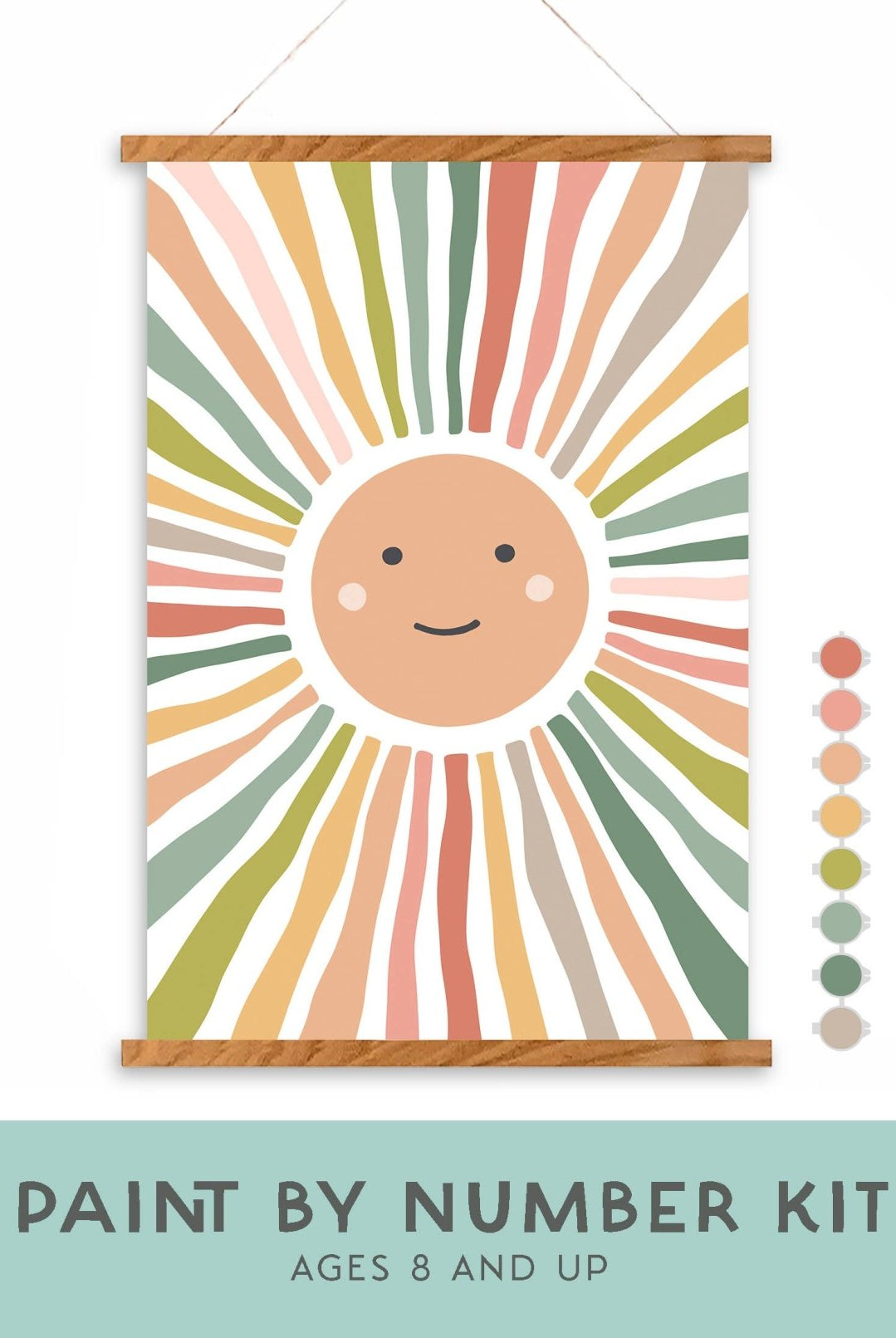 Smiley Sunshine Paint - by - Number Kit for Kids - Boho Fabrics -