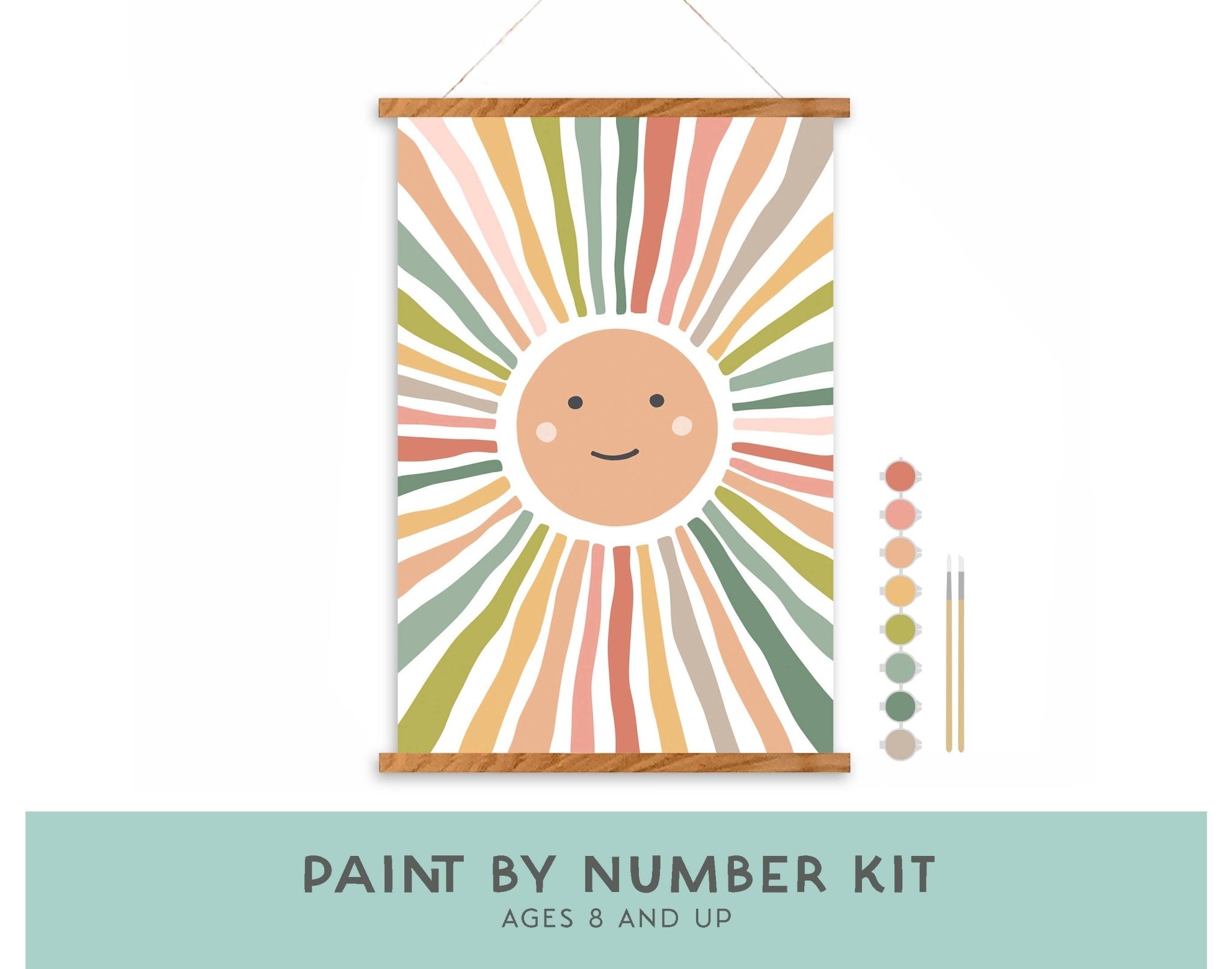 Smiley Sunshine Paint - by - Number Kit for Kids - Boho Fabrics -
