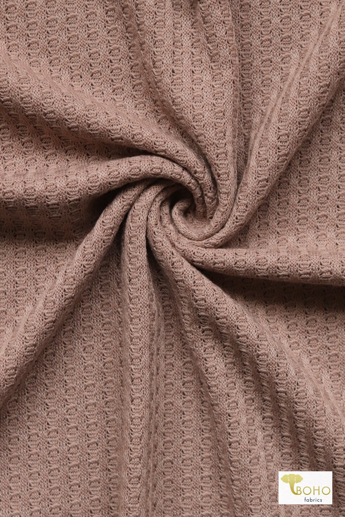 Smokey Rose Quartz, Waffle Knit - Boho Fabrics