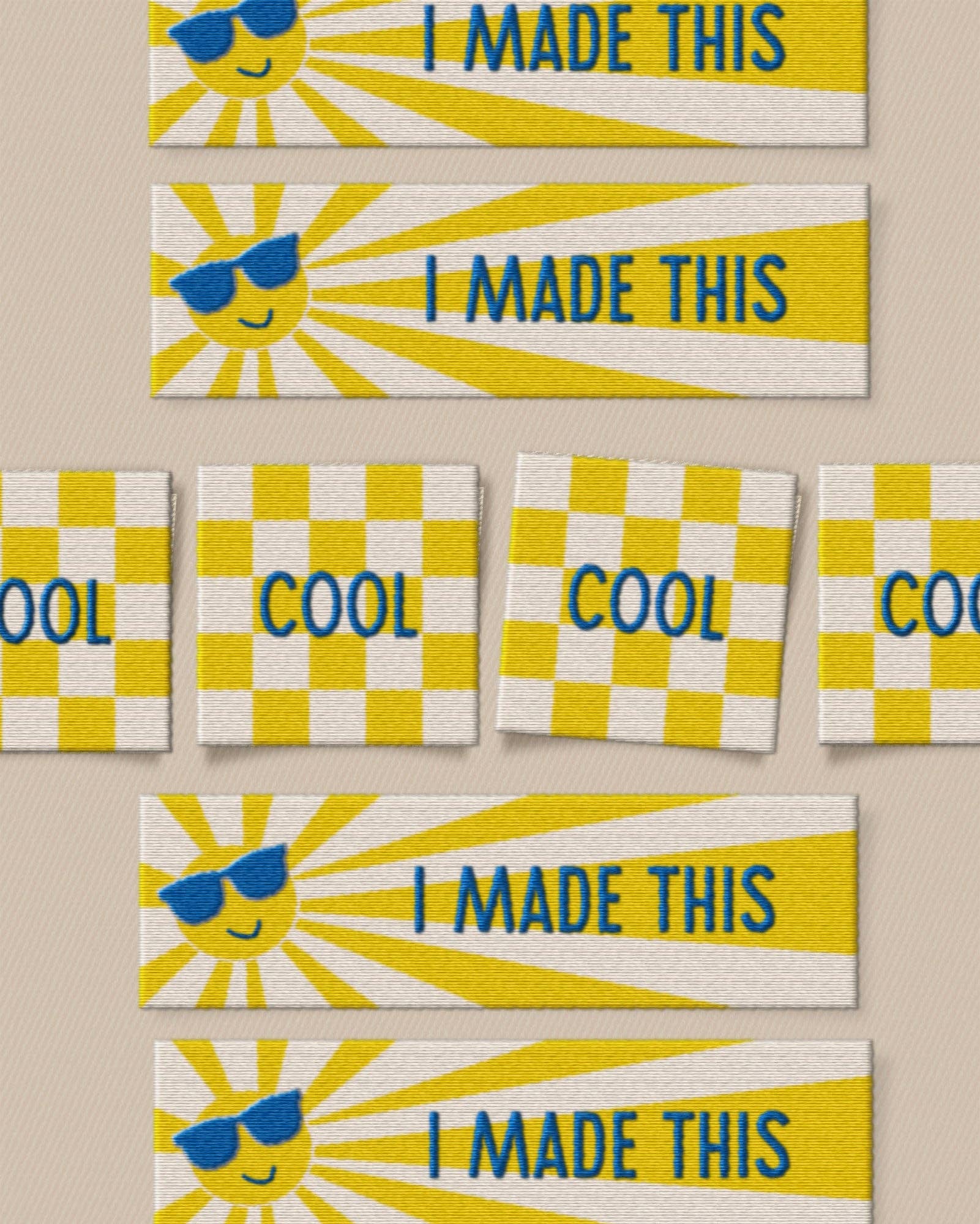 So Cool Square and Rectangle Garment Labels - Boho Fabrics - Sew - in Labels